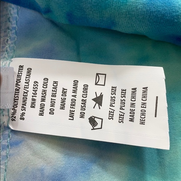 <<Blue Teal Tye Dye Bike Shorts >> - Picture 4 of 4